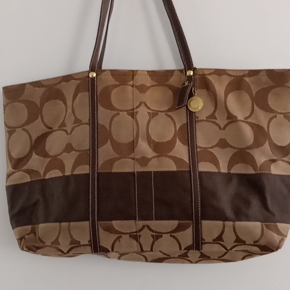 Coach Handbags - Coach signature stripe large tote bag
